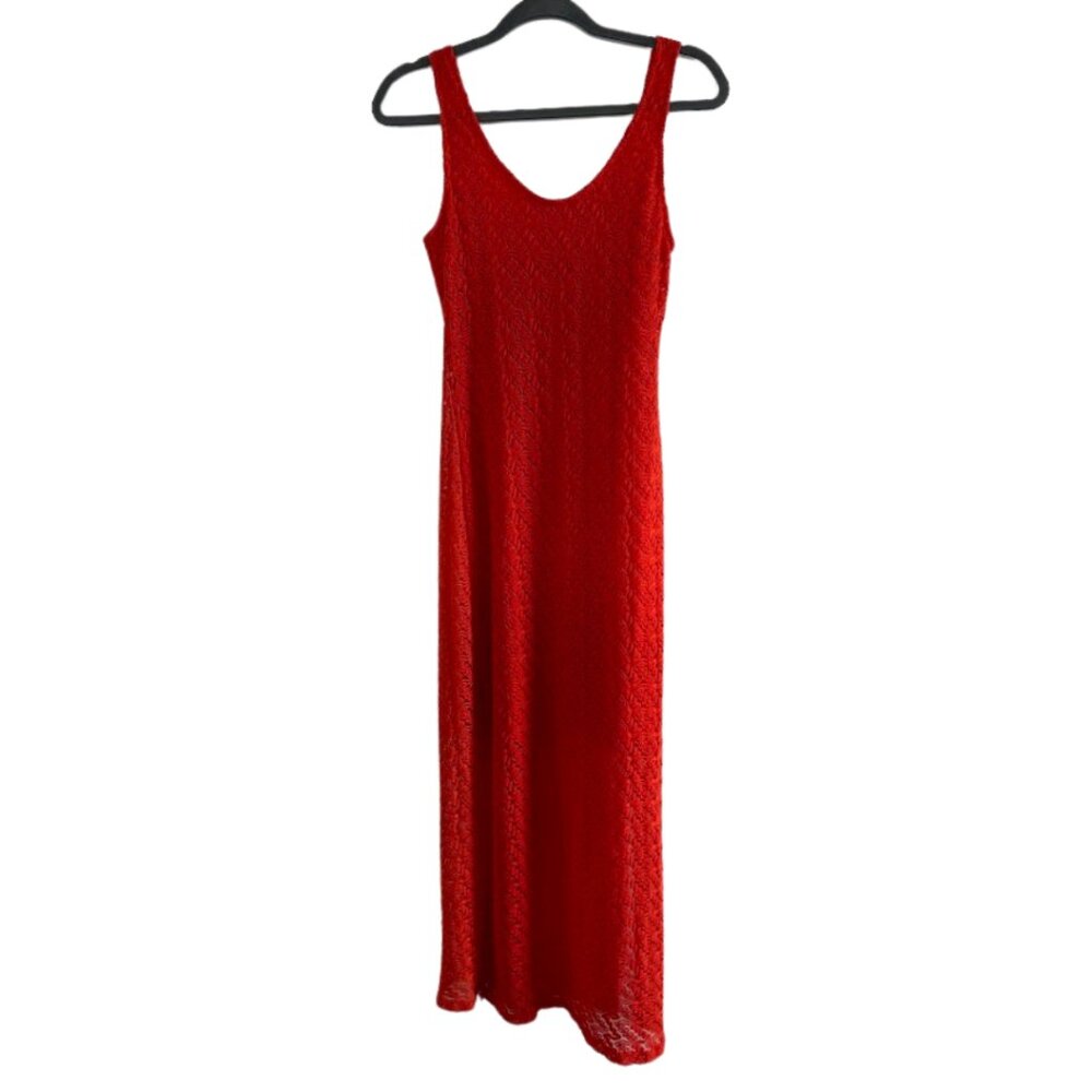 Apt 9 Crochet Maxi Dress "Tangerine Tango" Womens XS